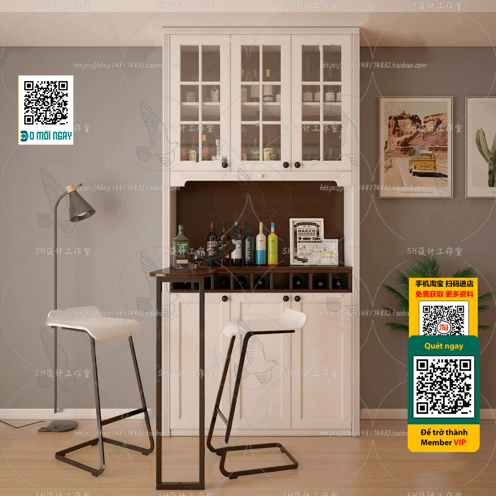 DECOR HELPER - INTERIOR - WINE SHOP - VRAY / CORONA - 3D MODEL - 5191