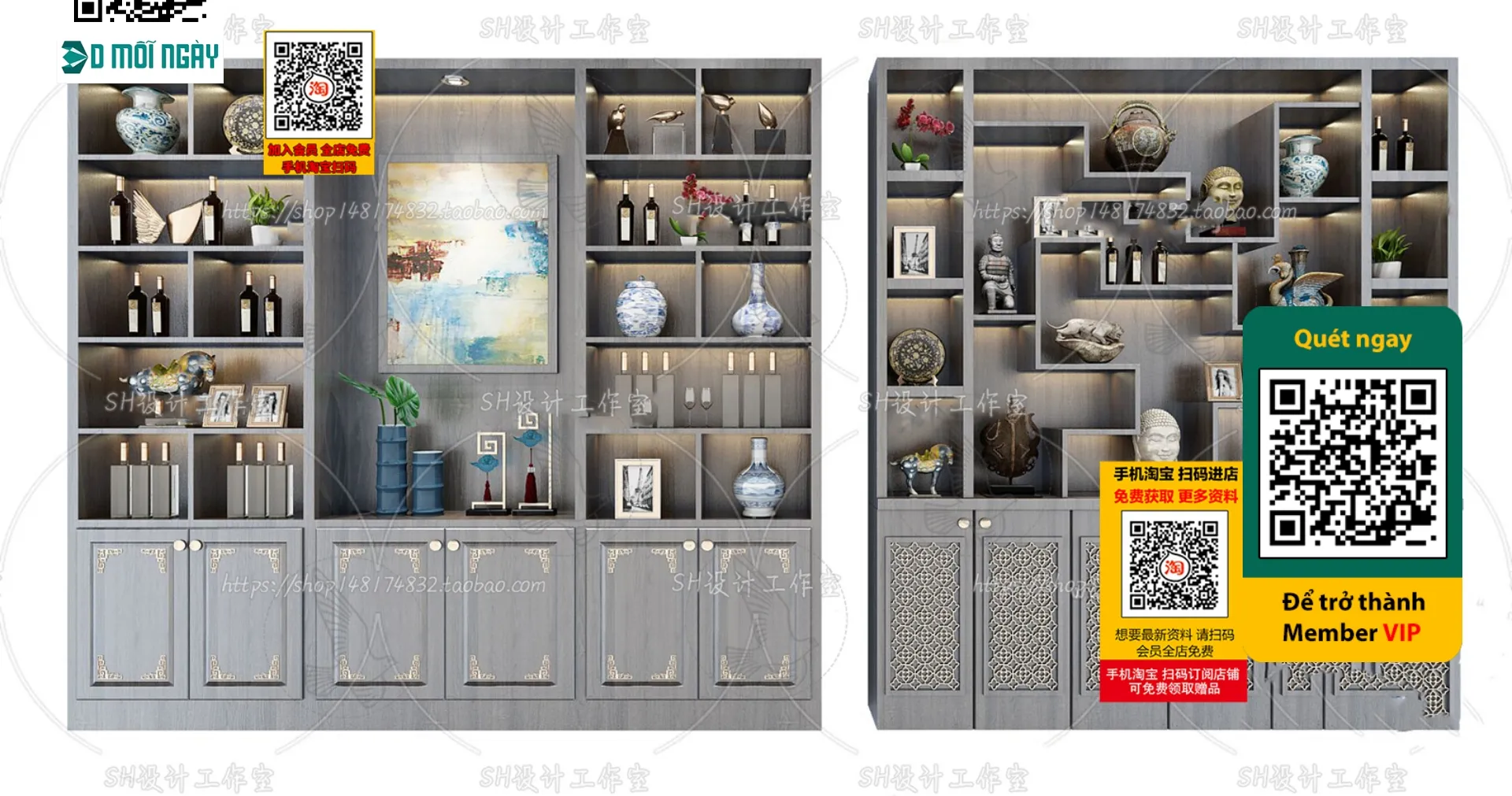 DECOR HELPER - INTERIOR - WINE SHOP - VRAY / CORONA - 3D MODEL - 5195