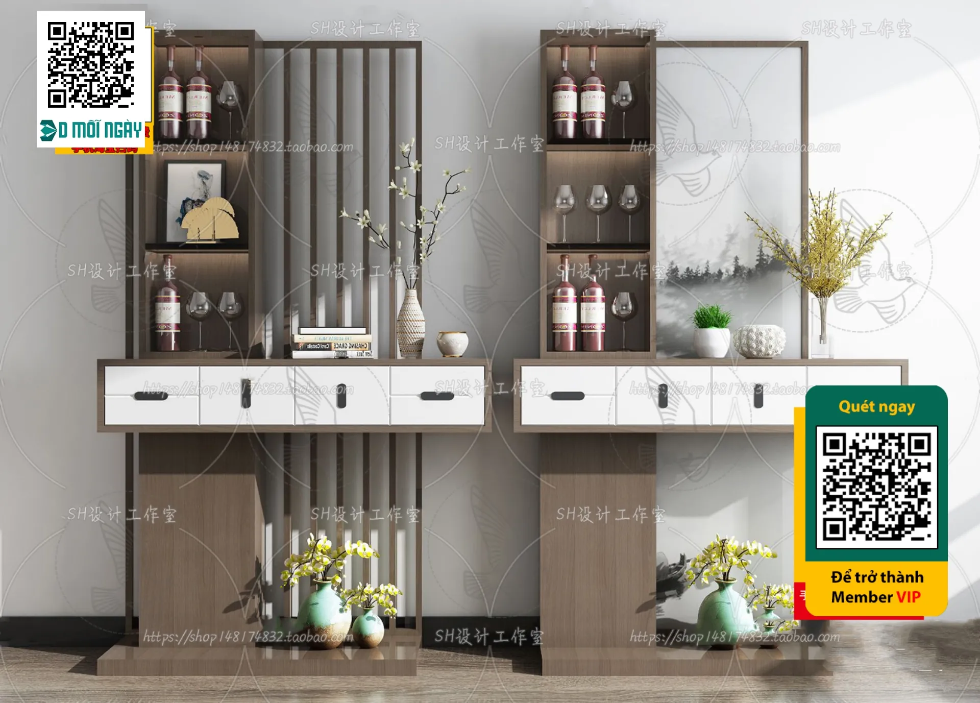 DECOR HELPER - INTERIOR - WINE SHOP - VRAY / CORONA - 3D MODEL - 5197