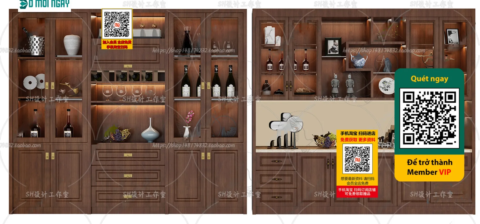 DECOR HELPER - INTERIOR - WINE SHOP - VRAY / CORONA - 3D MODEL - 5204