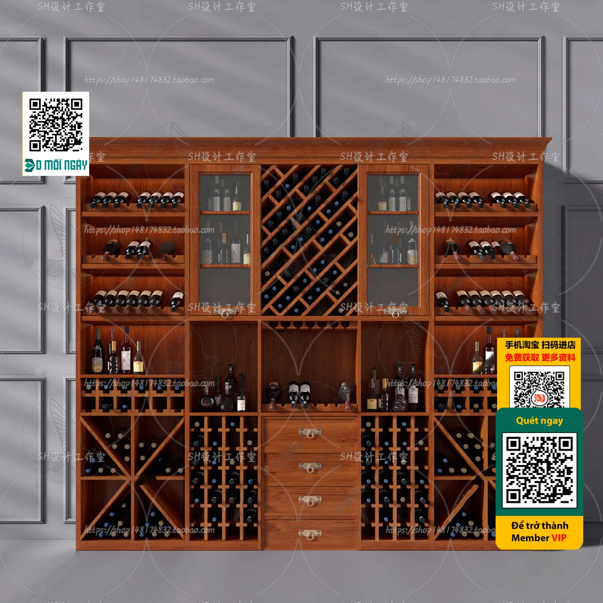 DECOR HELPER - INTERIOR - WINE SHOP - VRAY / CORONA - 3D MODEL - 5205