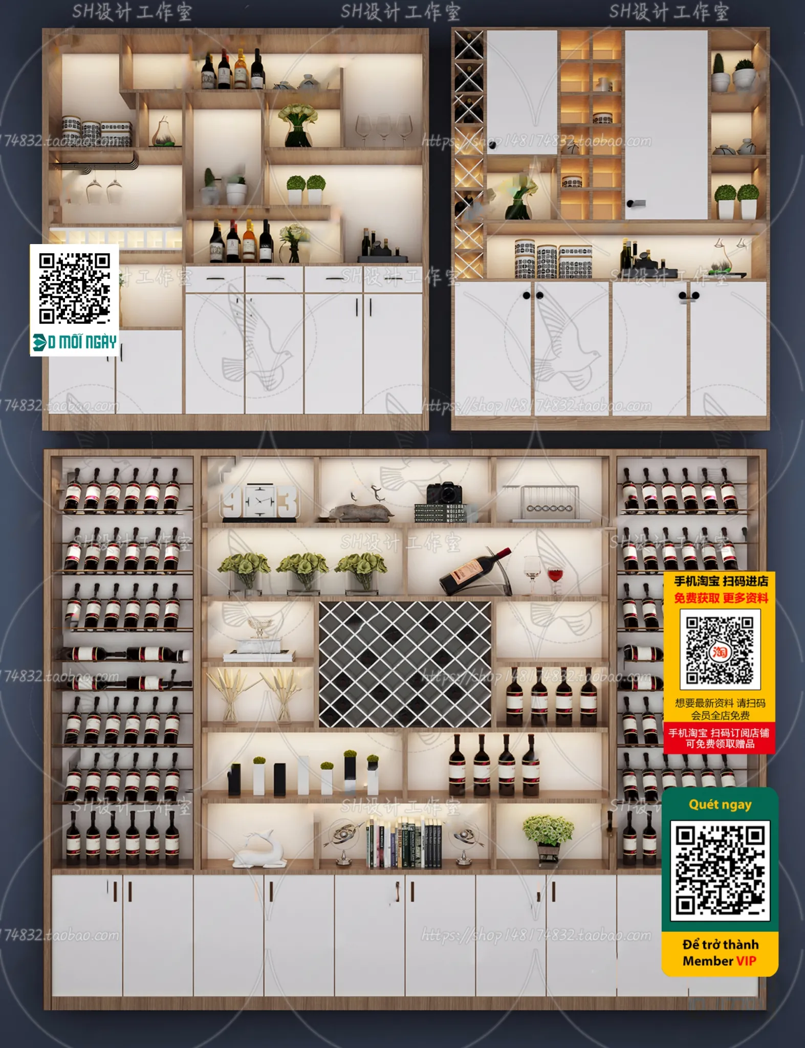 DECOR HELPER - INTERIOR - WINE SHOP - VRAY / CORONA - 3D MODEL - 5208