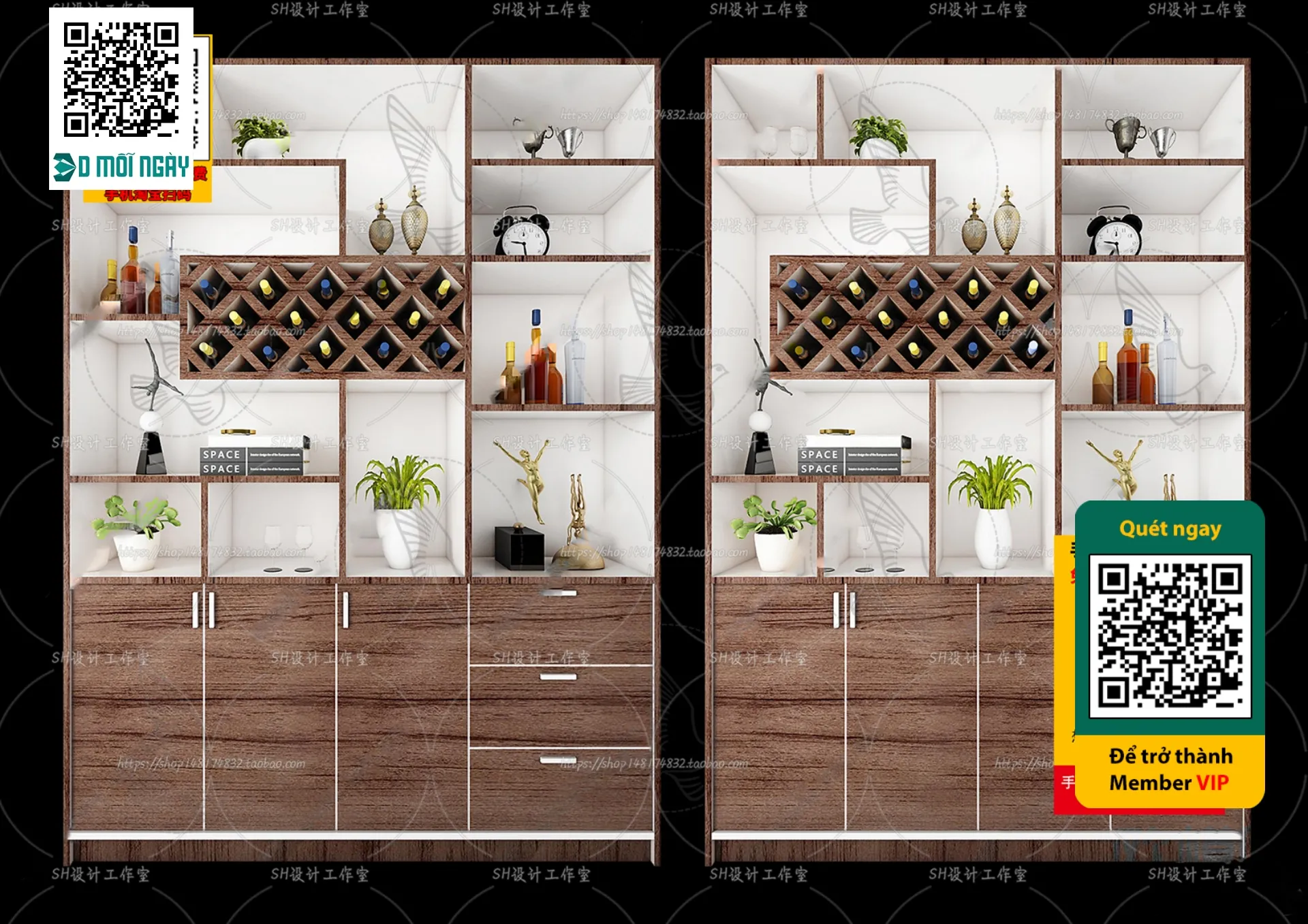 DECOR HELPER - INTERIOR - WINE SHOP - VRAY / CORONA - 3D MODEL - 5209