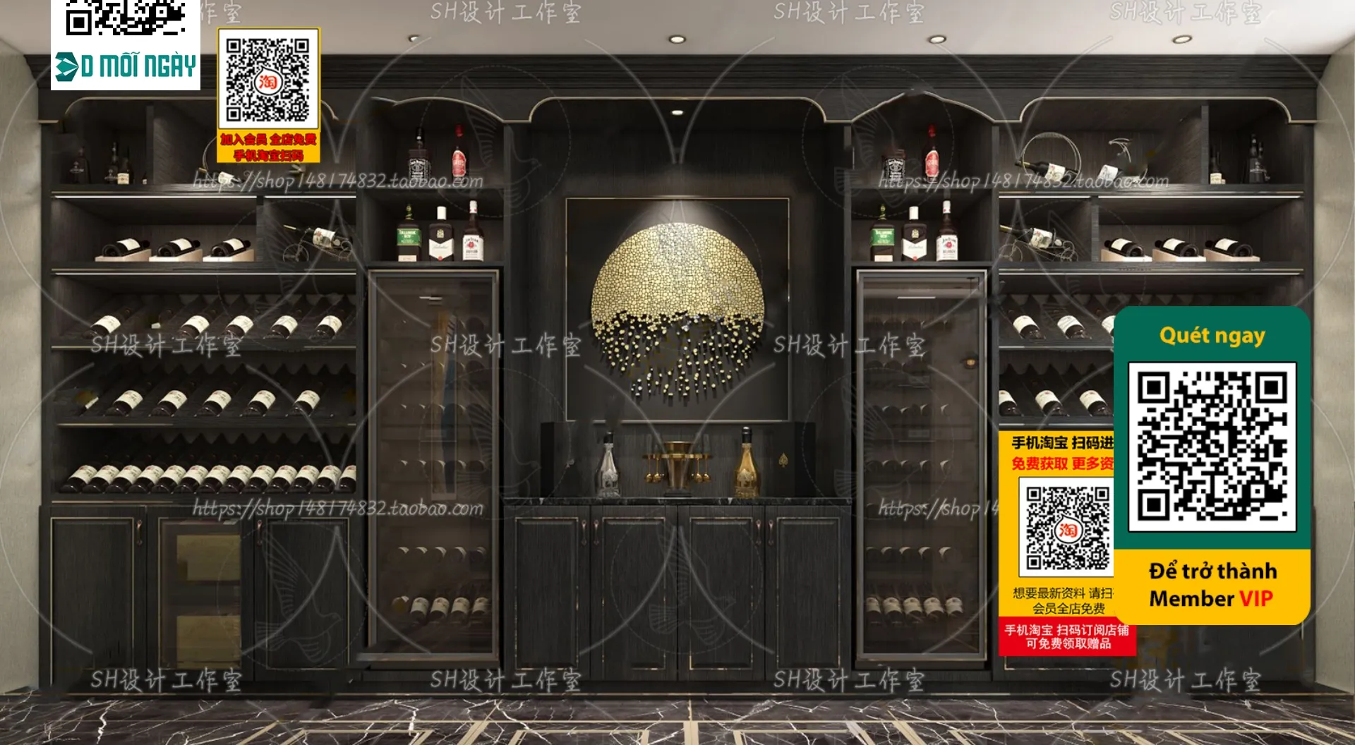 DECOR HELPER - INTERIOR - WINE SHOP - VRAY / CORONA - 3D MODEL - 5211