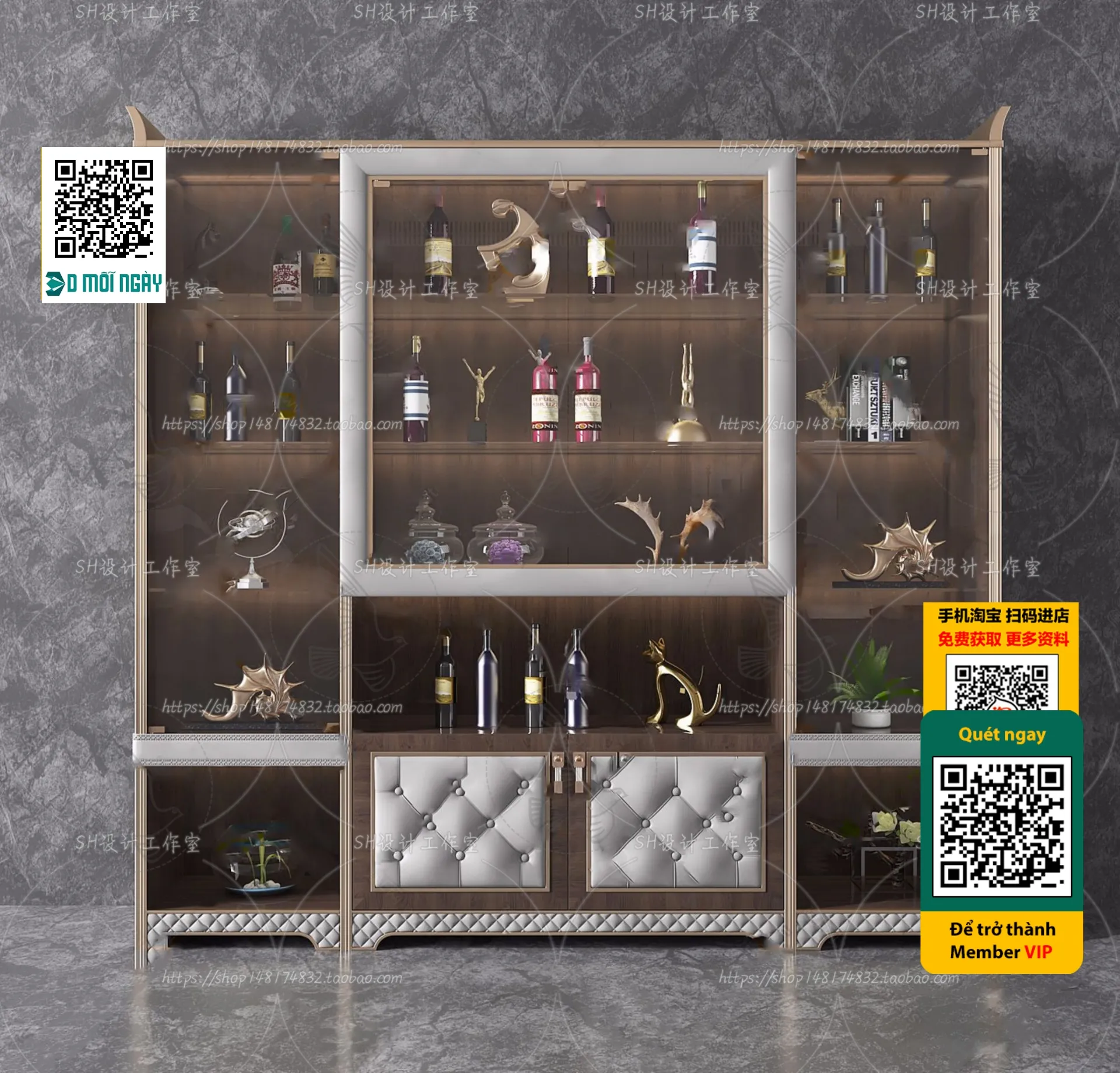 DECOR HELPER - INTERIOR - WINE SHOP - VRAY / CORONA - 3D MODEL - 5214