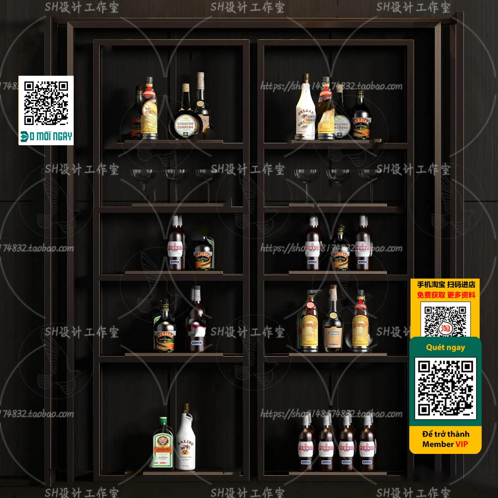 DECOR HELPER - INTERIOR - WINE SHOP - VRAY / CORONA - 3D MODEL - 5215