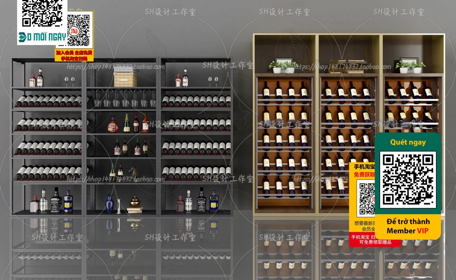 DECOR HELPER - INTERIOR - WINE SHOP - VRAY / CORONA - 3D MODEL - 5216