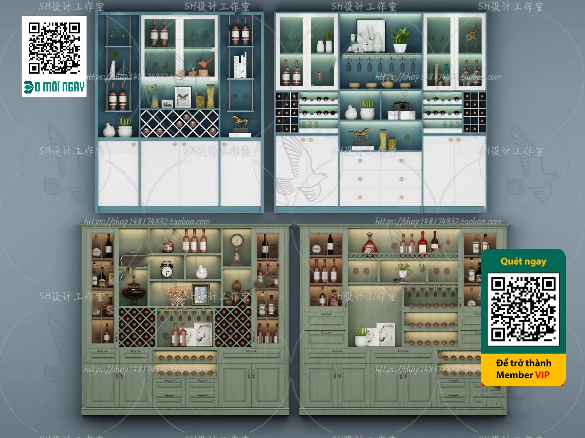 DECOR HELPER - INTERIOR - WINE SHOP - VRAY / CORONA - 3D MODEL - 5218