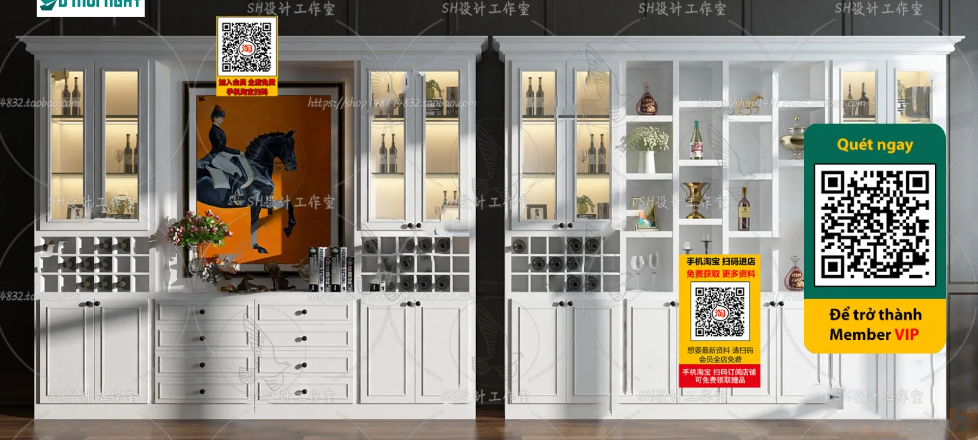 DECOR HELPER - INTERIOR - WINE SHOP - VRAY / CORONA - 3D MODEL - 5220