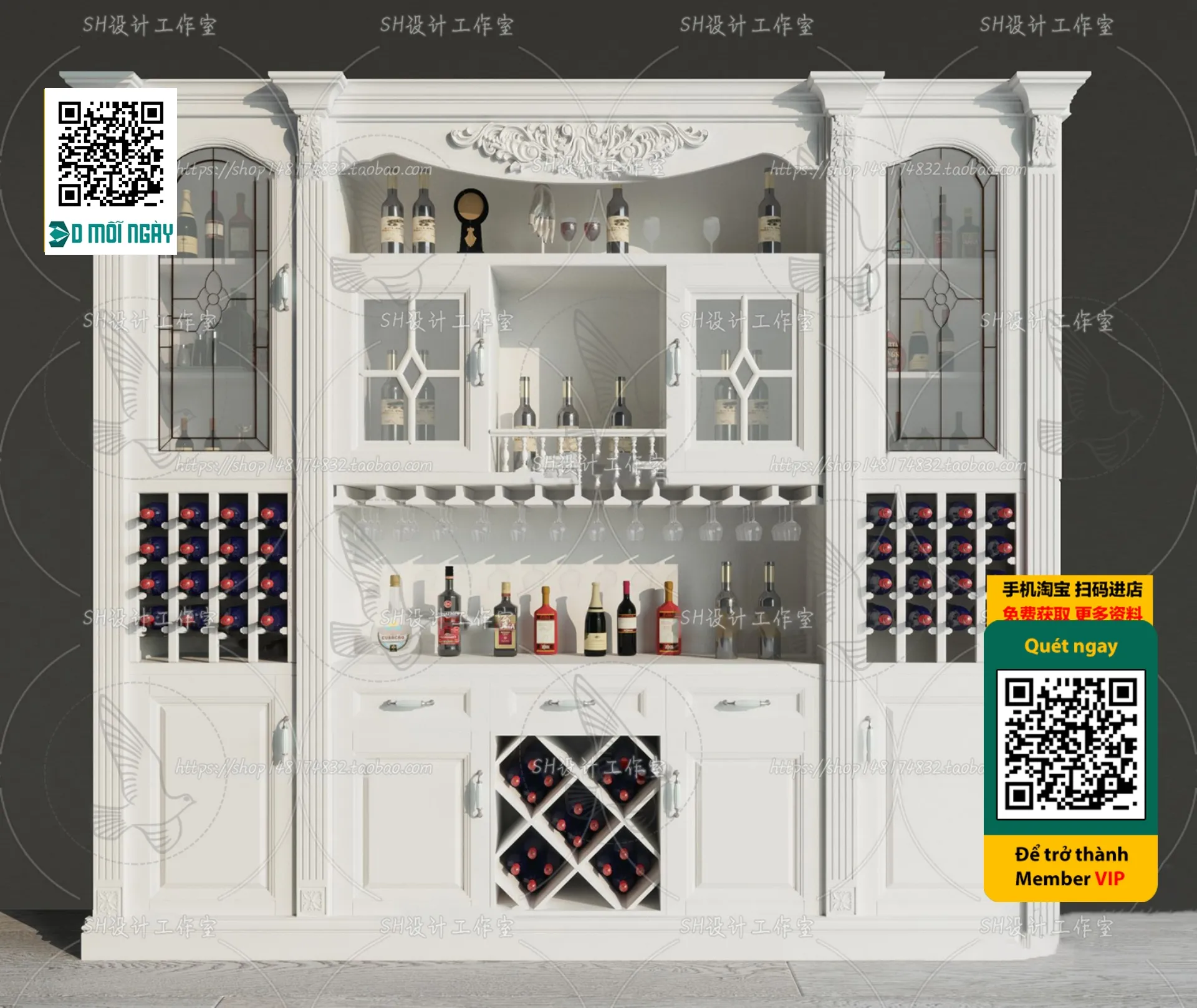 DECOR HELPER - INTERIOR - WINE SHOP - VRAY / CORONA - 3D MODEL - 5227