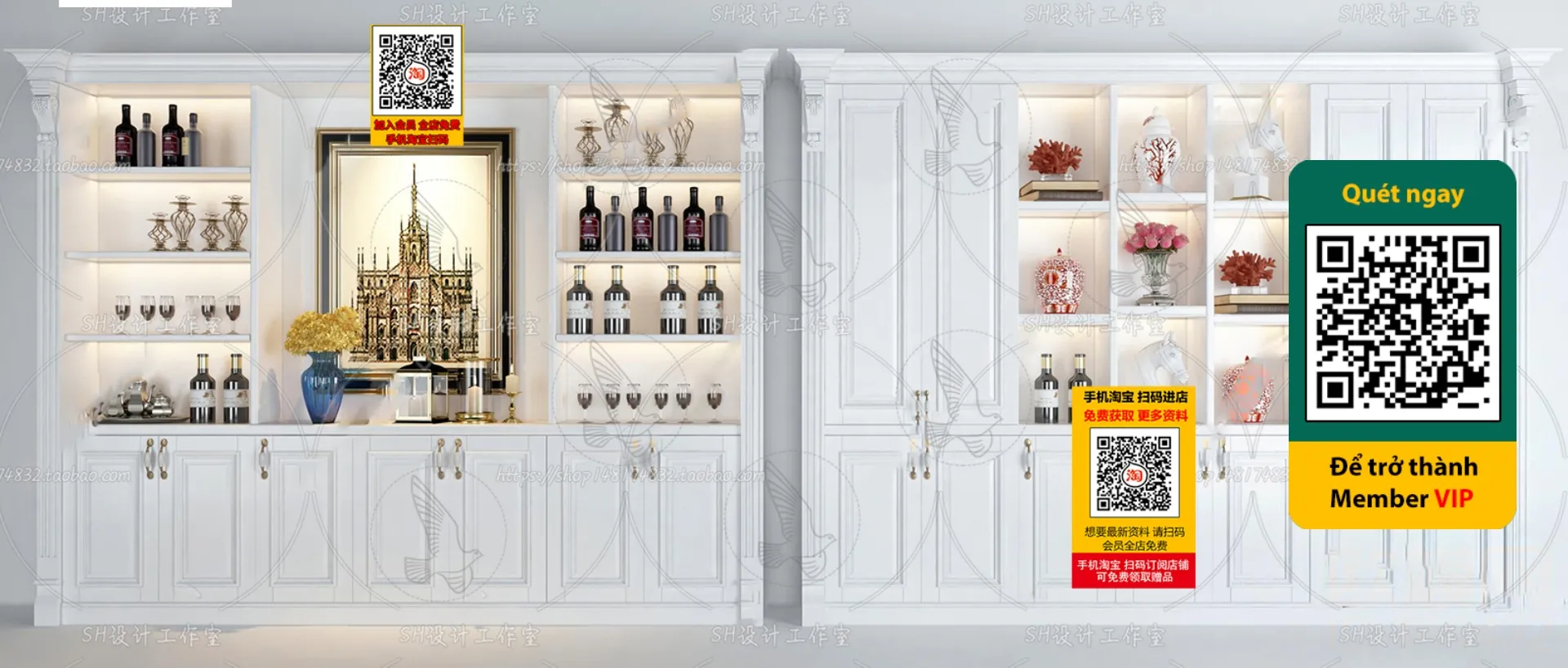 DECOR HELPER - INTERIOR - WINE SHOP - VRAY / CORONA - 3D MODEL - 5229