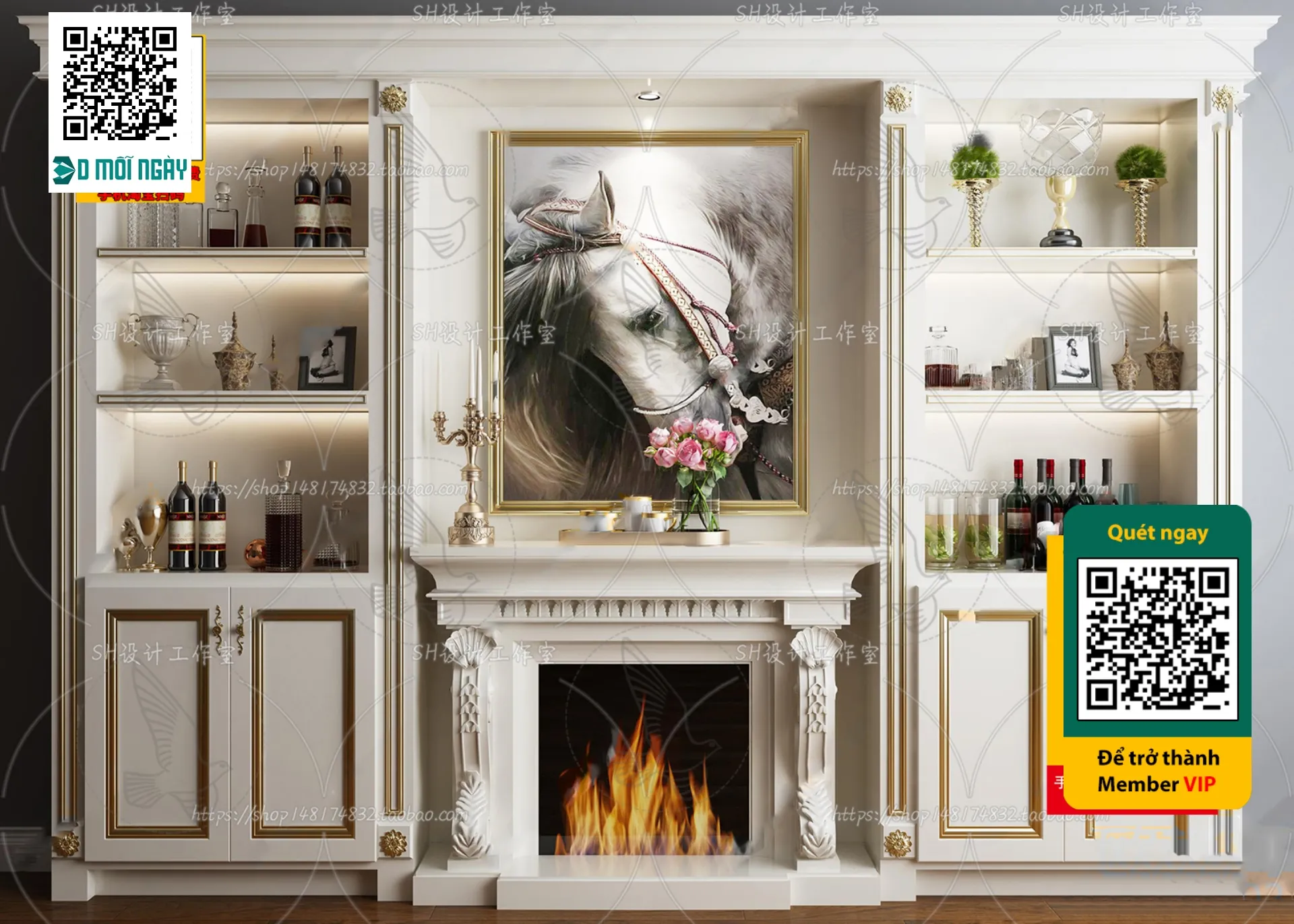 DECOR HELPER - INTERIOR - WINE SHOP - VRAY / CORONA - 3D MODEL - 5232