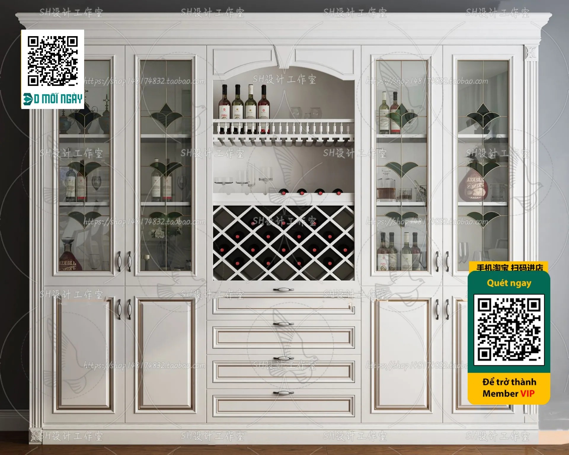 DECOR HELPER - INTERIOR - WINE SHOP - VRAY / CORONA - 3D MODEL - 5233