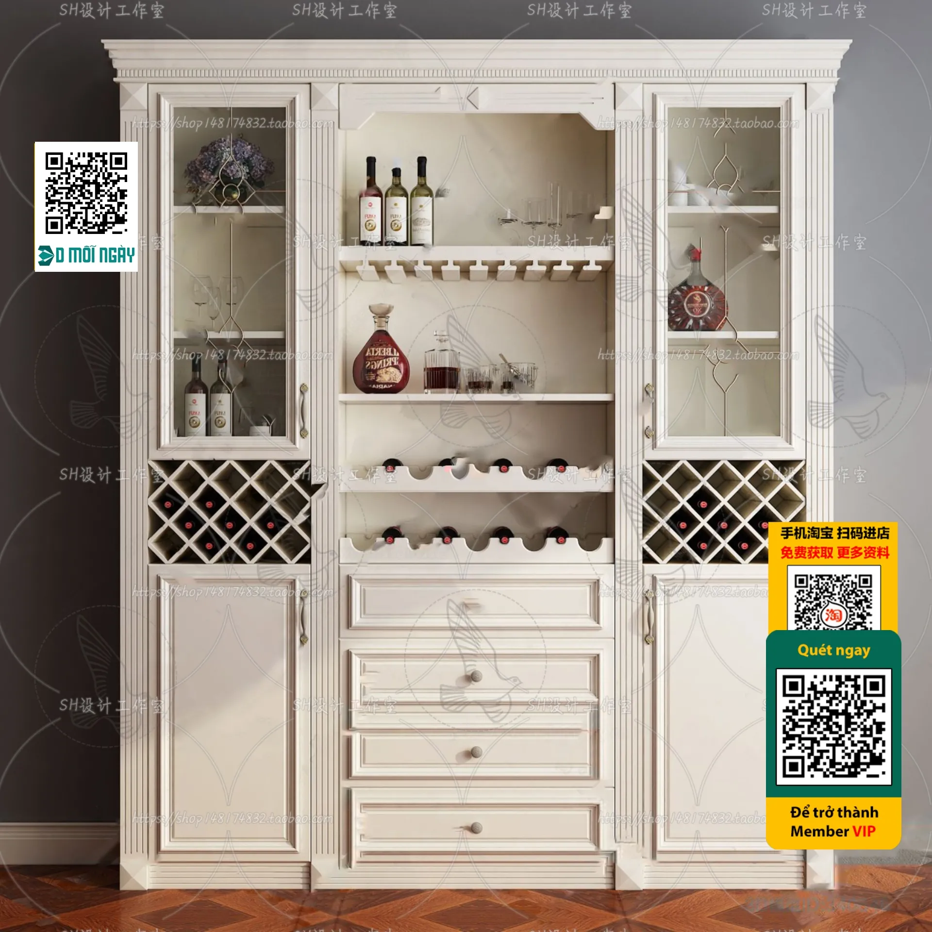 DECOR HELPER - INTERIOR - WINE SHOP - VRAY / CORONA - 3D MODEL - 5240