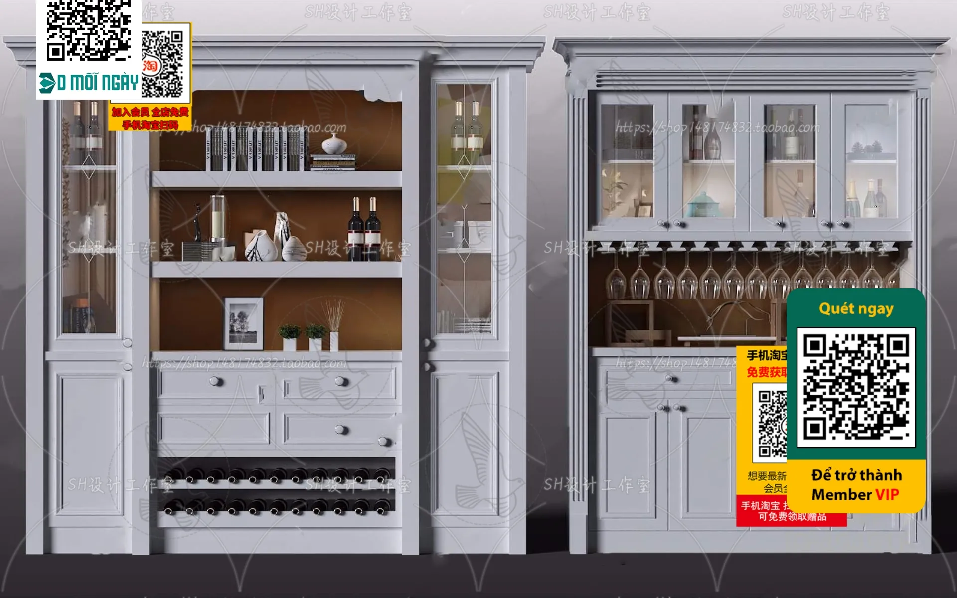 DECOR HELPER - INTERIOR - WINE SHOP - VRAY / CORONA - 3D MODEL - 5242