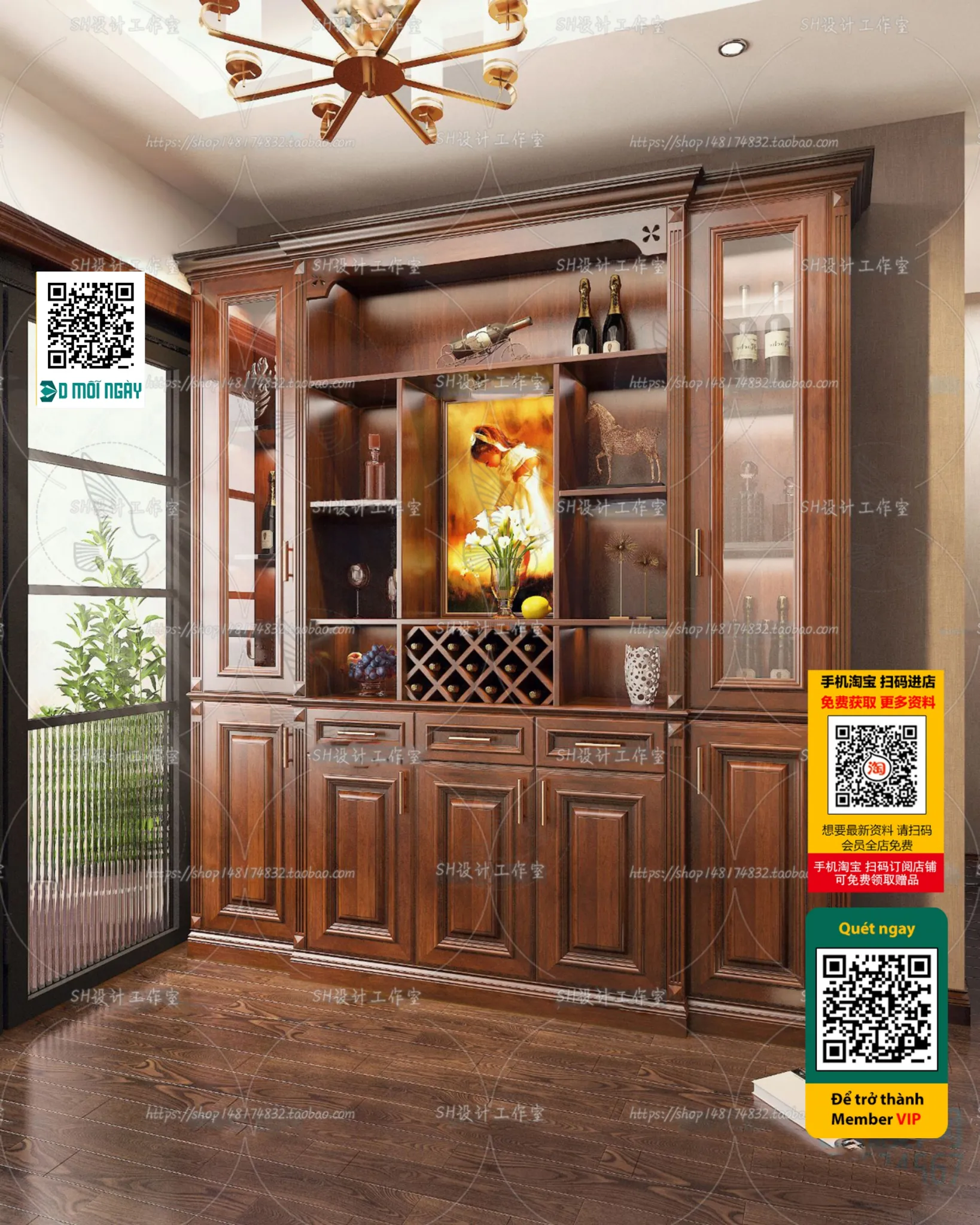 DECOR HELPER - INTERIOR - WINE SHOP - VRAY / CORONA - 3D MODEL - 5243