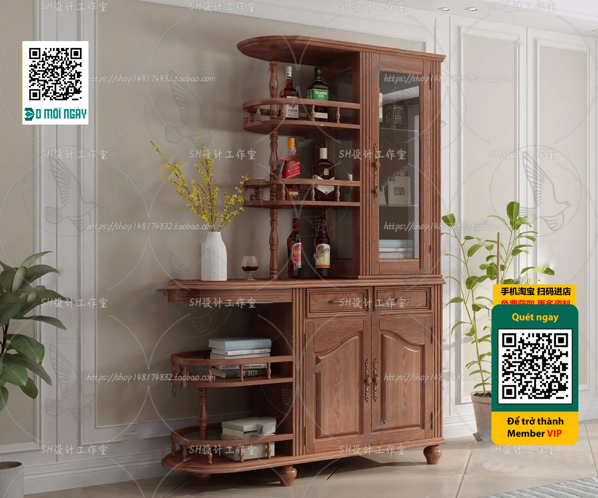 DECOR HELPER - INTERIOR - WINE SHOP - VRAY / CORONA - 3D MODEL - 5244