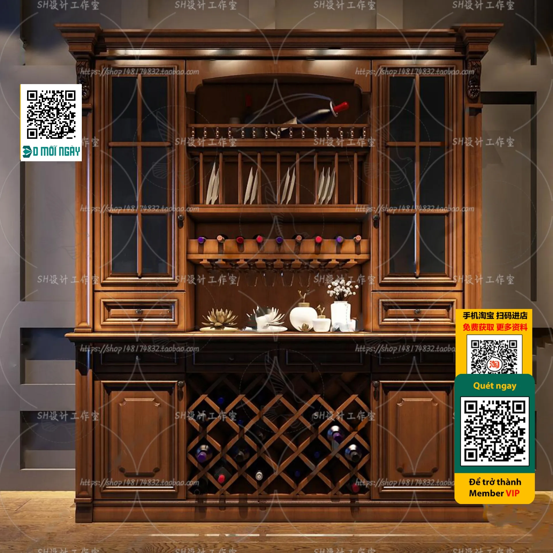 DECOR HELPER - INTERIOR - WINE SHOP - VRAY / CORONA - 3D MODEL - 5246