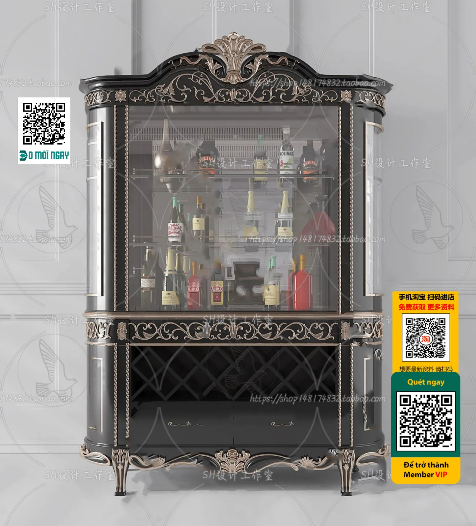 DECOR HELPER - INTERIOR - WINE SHOP - VRAY / CORONA - 3D MODEL - 5249