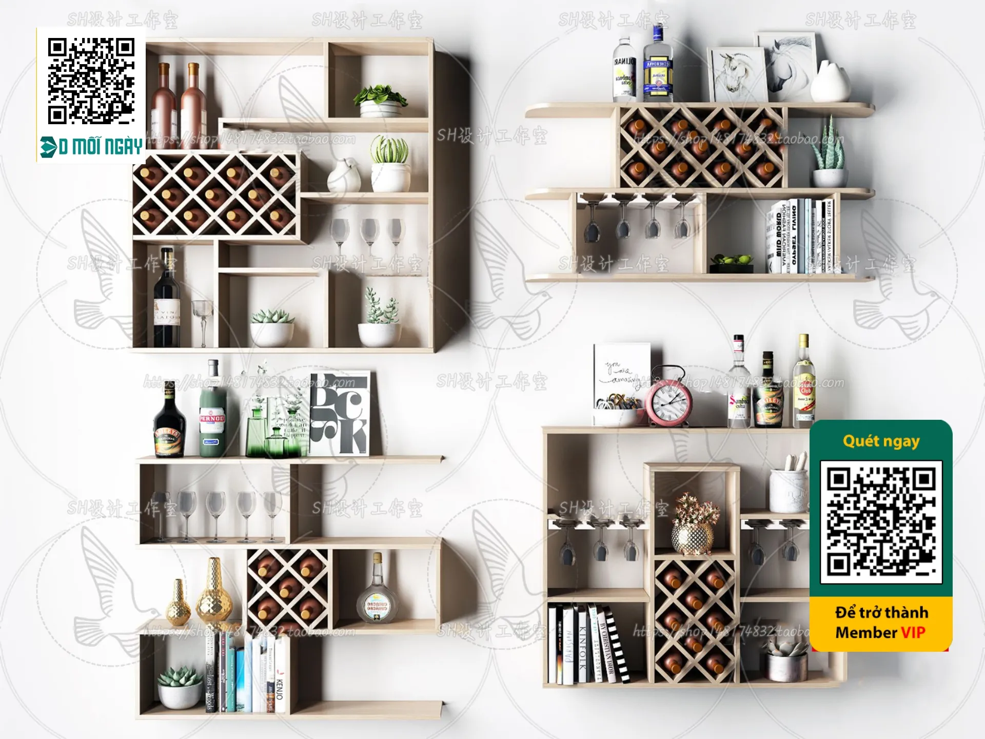 DECOR HELPER - INTERIOR - WINE SHOP - VRAY / CORONA - 3D MODEL - 5251