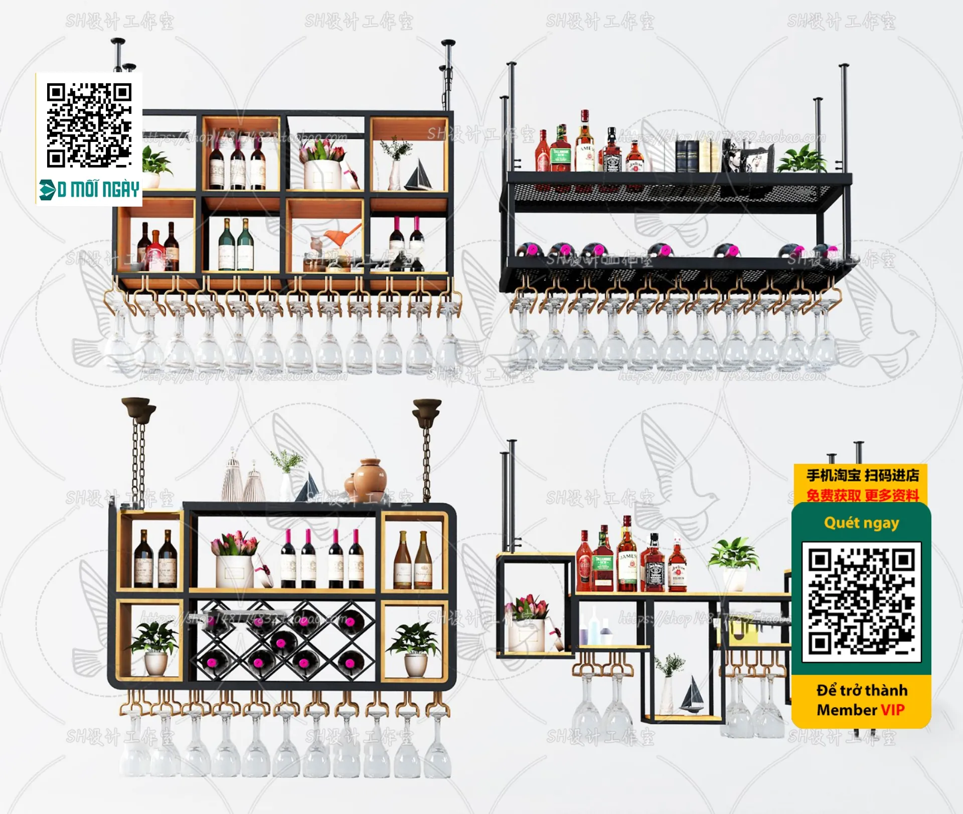 DECOR HELPER - INTERIOR - WINE SHOP - VRAY / CORONA - 3D MODEL - 5252