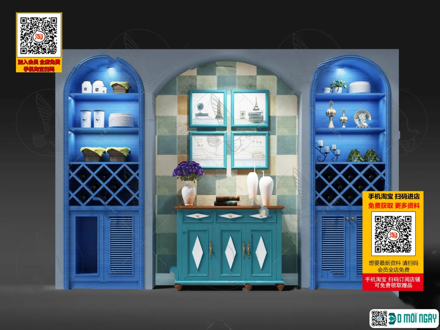 DECOR HELPER - INTERIOR - WINE SHOP - VRAY / CORONA - 3D MODEL - 5616