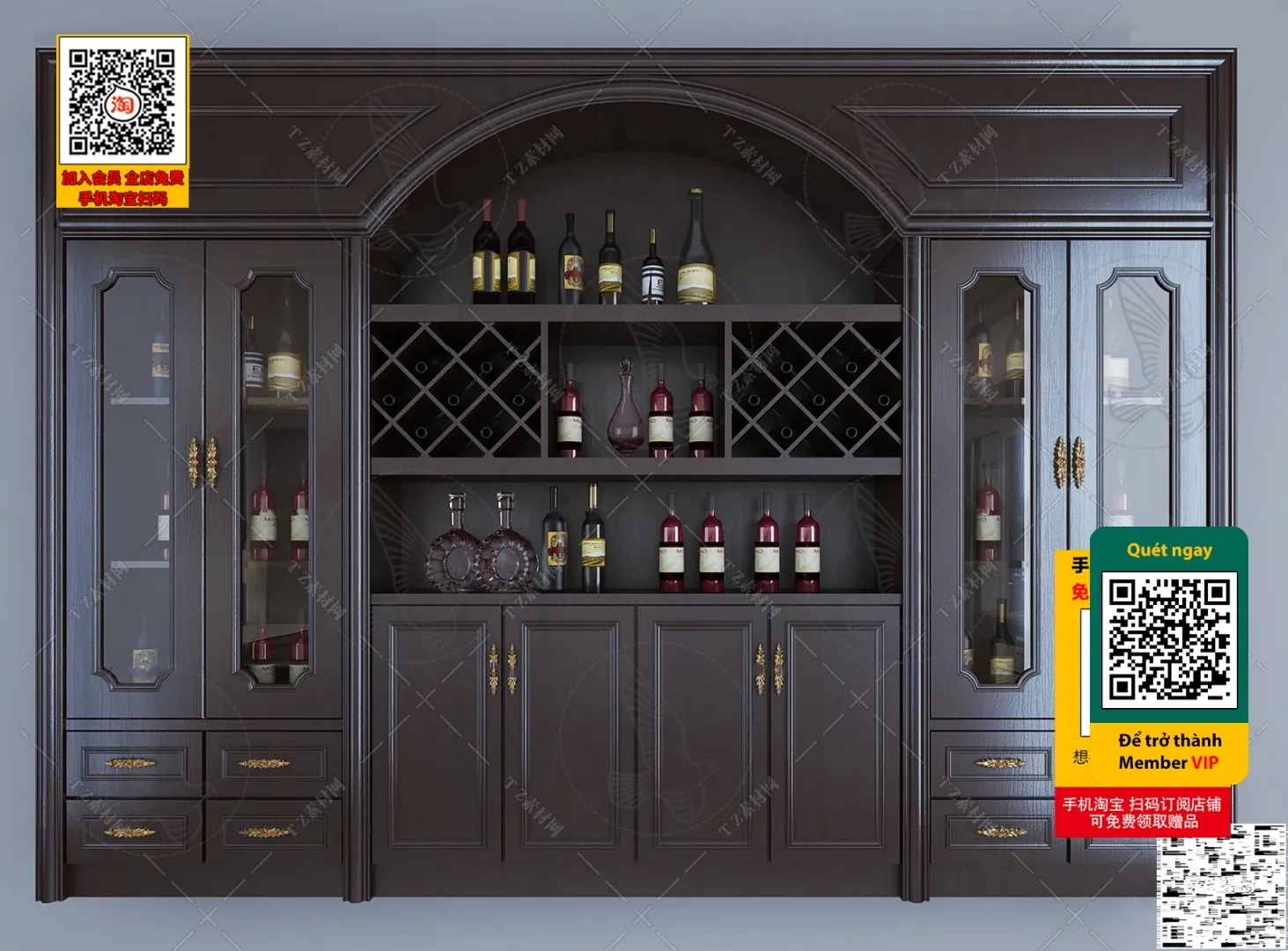 DECOR HELPER - INTERIOR - WINE SHOP - VRAY / CORONA - 3D MODEL - 5626