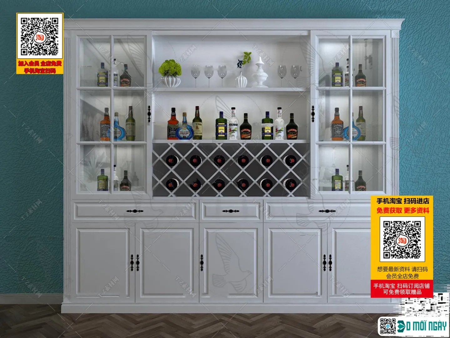 DECOR HELPER - INTERIOR - WINE SHOP - VRAY / CORONA - 3D MODEL - 5636