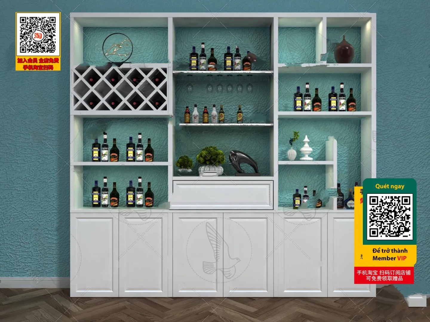 DECOR HELPER - INTERIOR - WINE SHOP - VRAY / CORONA - 3D MODEL - 5639