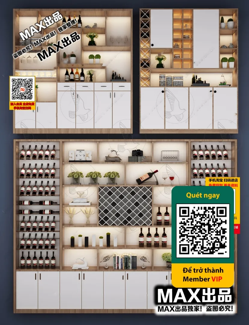 DECOR HELPER - INTERIOR - WINE SHOP - VRAY / CORONA - 3D MODEL - 5765