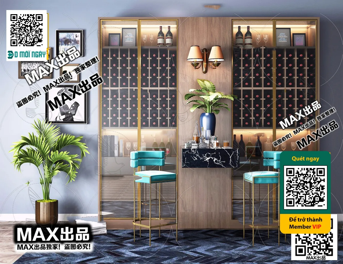 DECOR HELPER - INTERIOR - WINE SHOP - VRAY / CORONA - 3D MODEL - 5781
