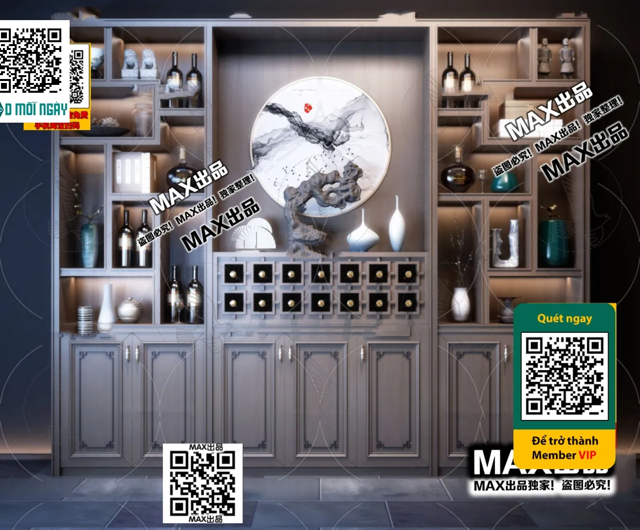 DECOR HELPER - INTERIOR - WINE SHOP - VRAY / CORONA - 3D MODEL - 5786