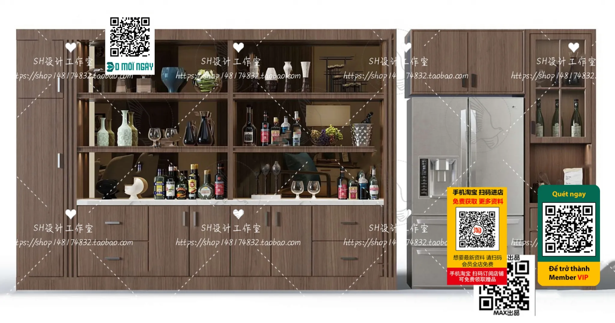 DECOR HELPER - INTERIOR - WINE SHOP - VRAY / CORONA - 3D MODEL - 5790