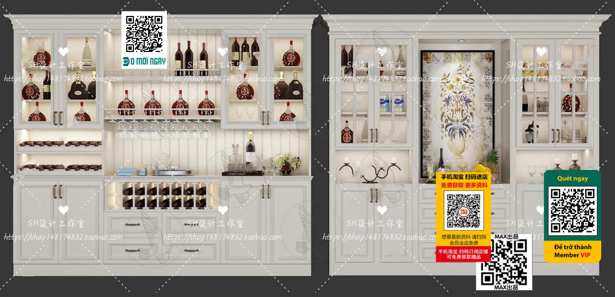 DECOR HELPER - INTERIOR - WINE SHOP - VRAY / CORONA - 3D MODEL - 5792