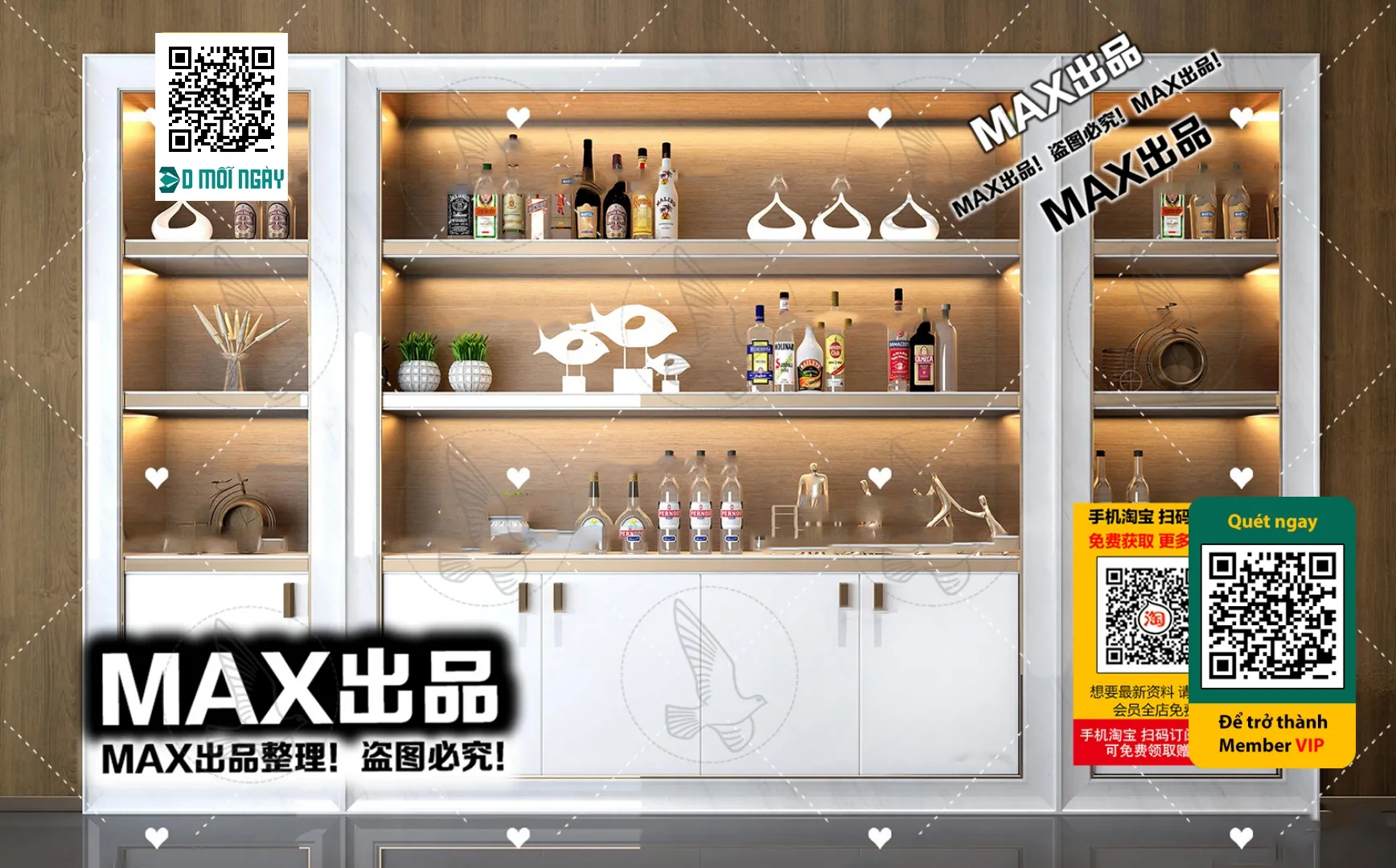 DECOR HELPER - INTERIOR - WINE SHOP - VRAY / CORONA - 3D MODEL - 5796