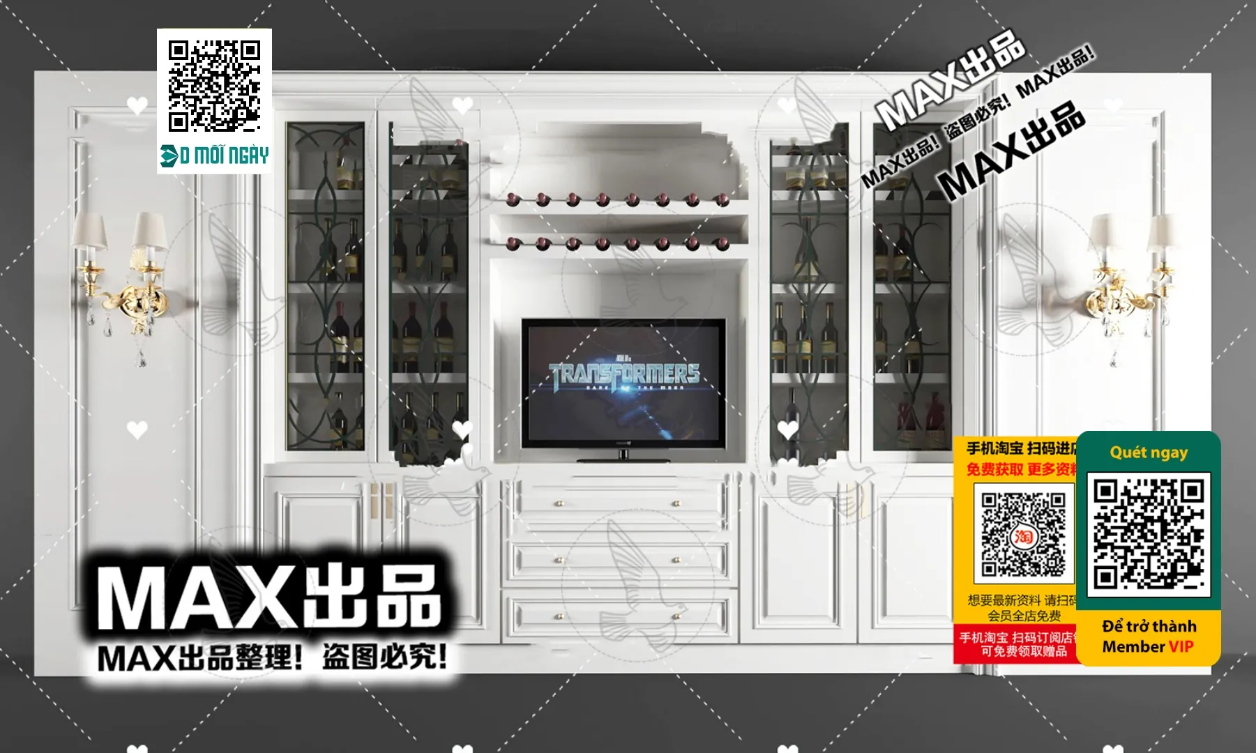 DECOR HELPER - INTERIOR - WINE SHOP - VRAY / CORONA - 3D MODEL - 5802