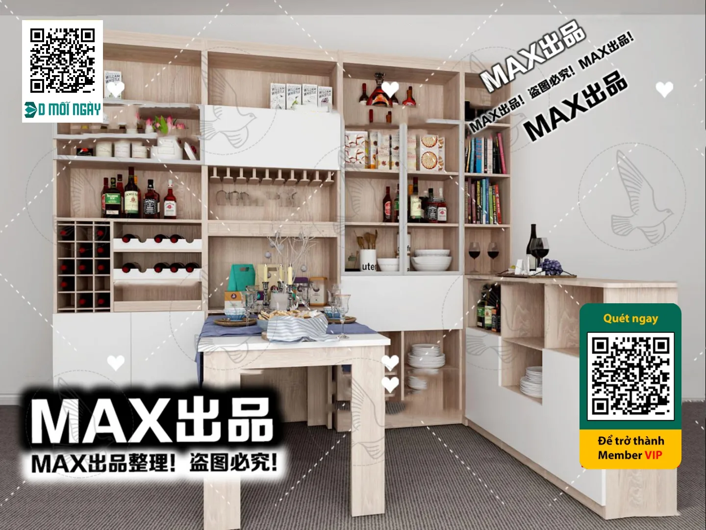 DECOR HELPER - INTERIOR - WINE SHOP - VRAY / CORONA - 3D MODEL - 5804