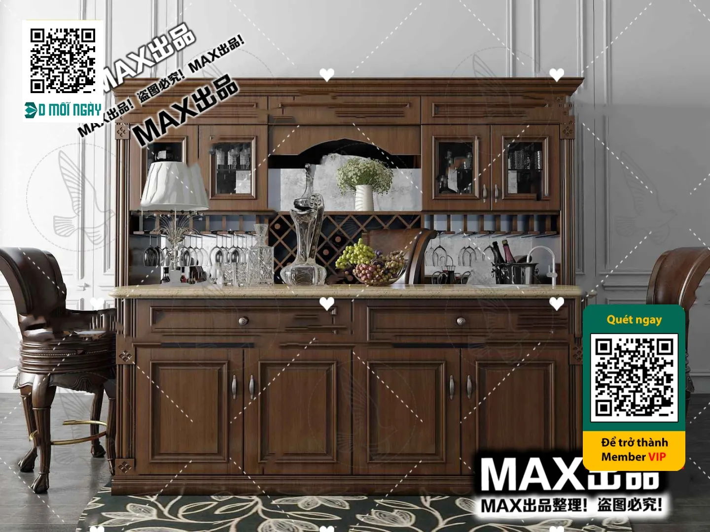 DECOR HELPER - INTERIOR - WINE SHOP - VRAY / CORONA - 3D MODEL - 5805