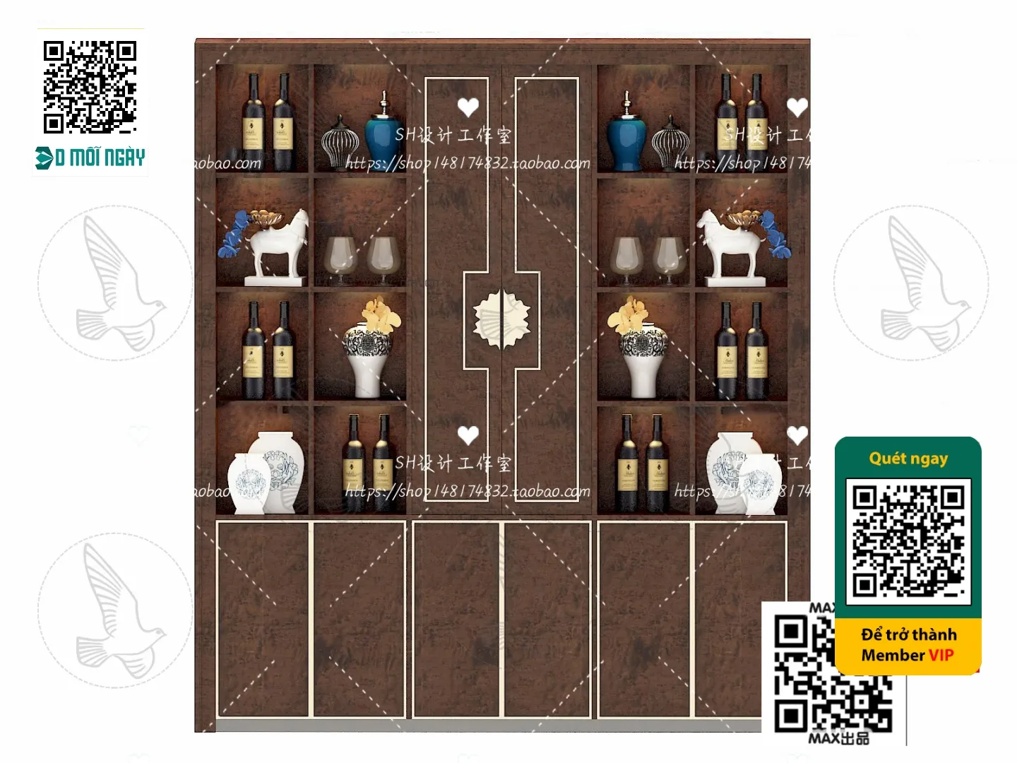 DECOR HELPER - INTERIOR - WINE SHOP - VRAY / CORONA - 3D MODEL - 5809