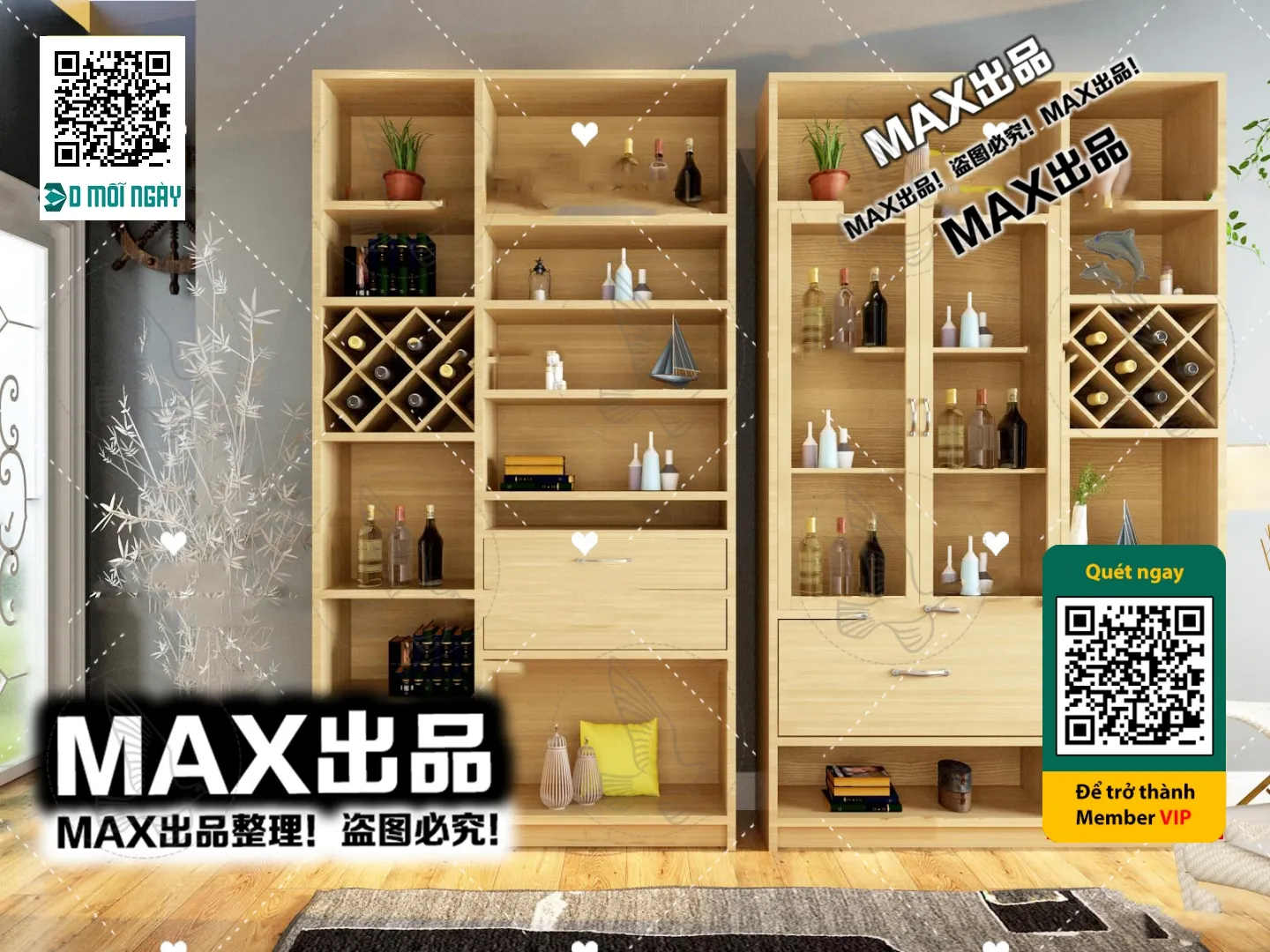 DECOR HELPER - INTERIOR - WINE SHOP - VRAY / CORONA - 3D MODEL - 5814