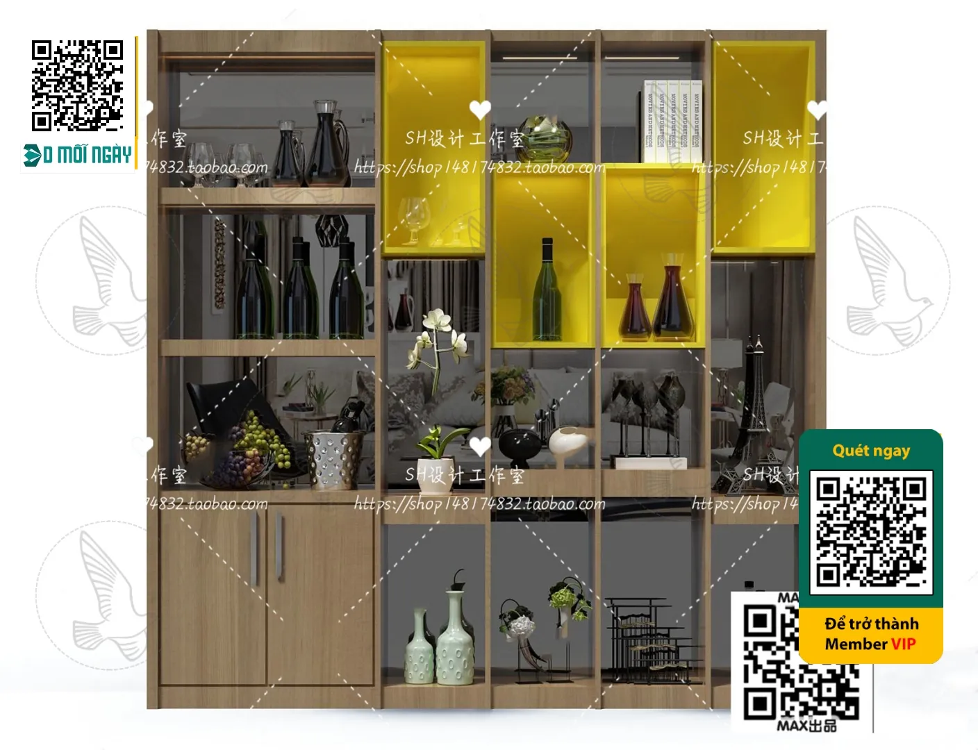DECOR HELPER - INTERIOR - WINE SHOP - VRAY / CORONA - 3D MODEL - 5816