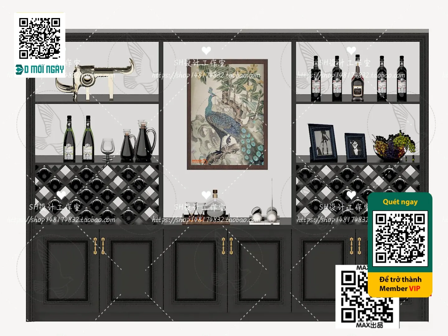 DECOR HELPER - INTERIOR - WINE SHOP - VRAY / CORONA - 3D MODEL - 5818