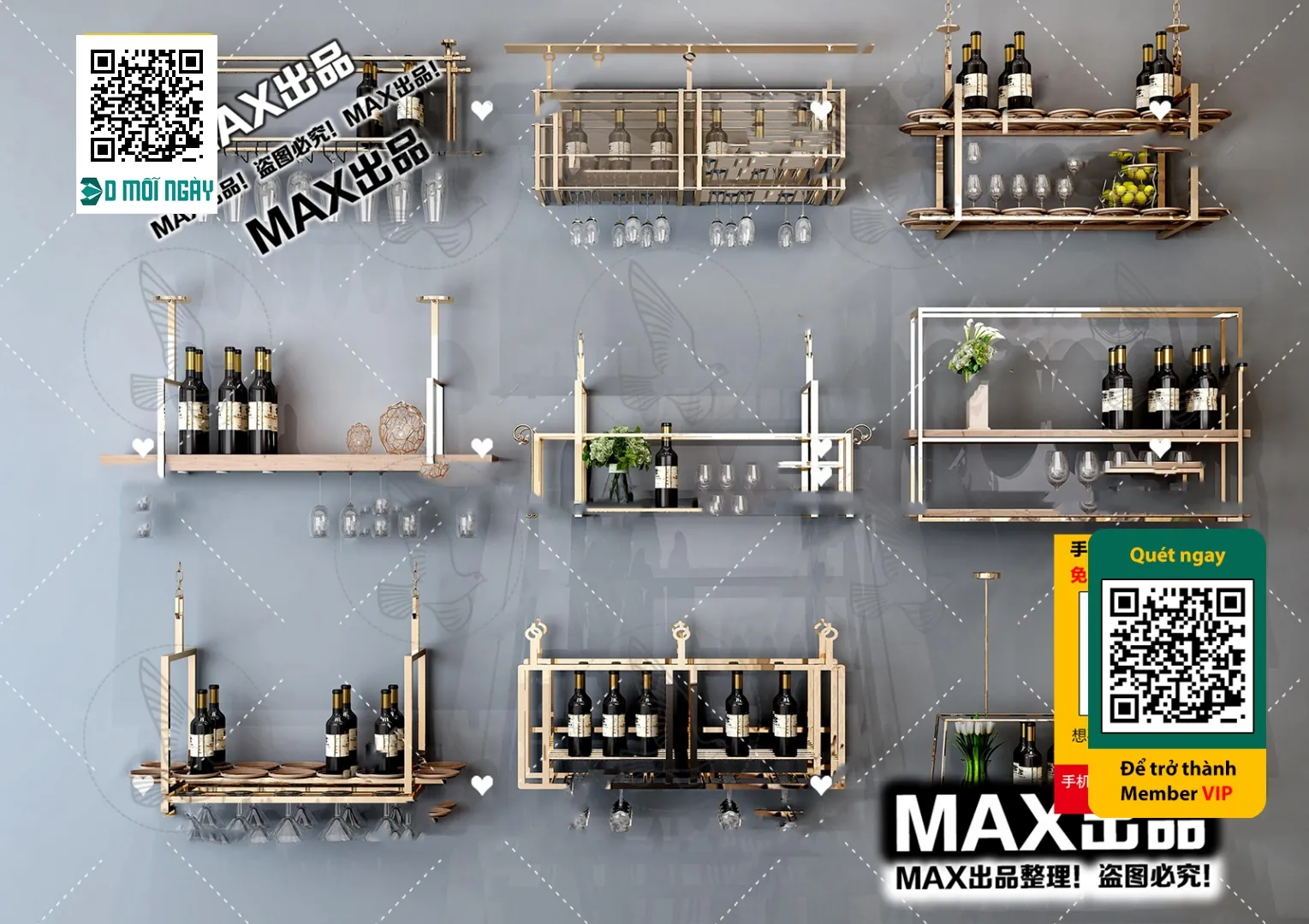 DECOR HELPER - INTERIOR - WINE SHOP - VRAY / CORONA - 3D MODEL - 5819