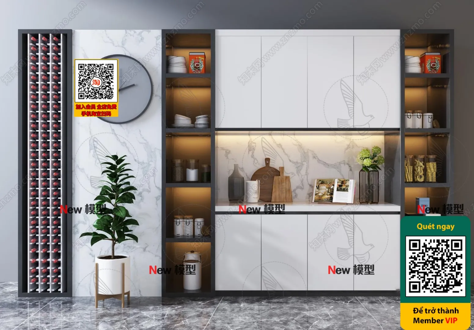 DECOR HELPER - INTERIOR - WINE SHOP - VRAY / CORONA - 3D MODEL - 6177