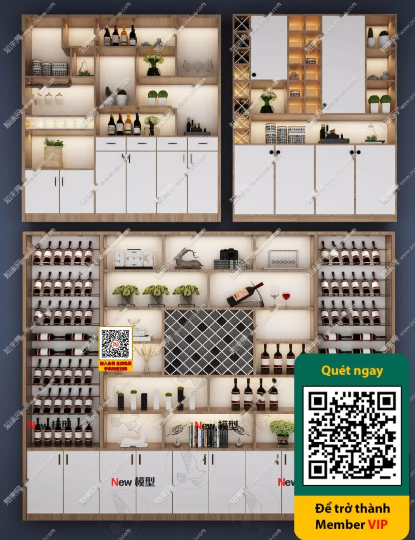 DECOR HELPER - INTERIOR - WINE SHOP - VRAY / CORONA - 3D MODEL - 6178