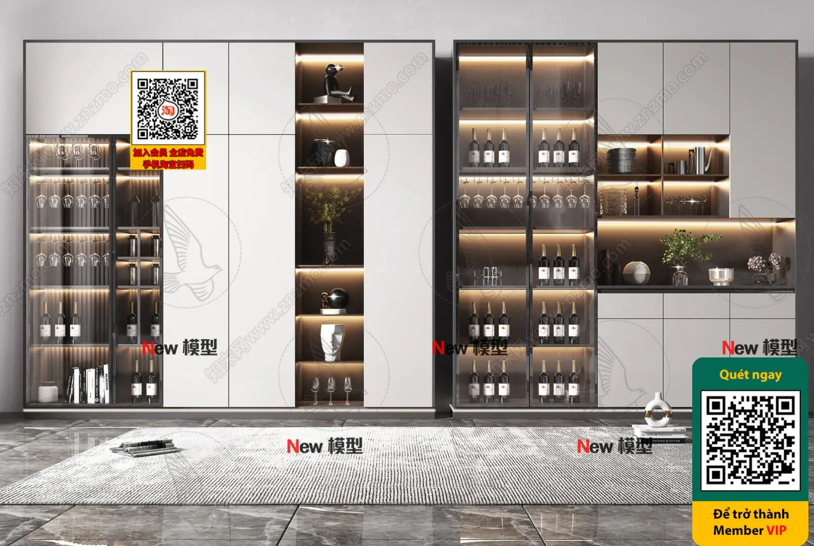 DECOR HELPER - INTERIOR - WINE SHOP - VRAY / CORONA - 3D MODEL - 6181