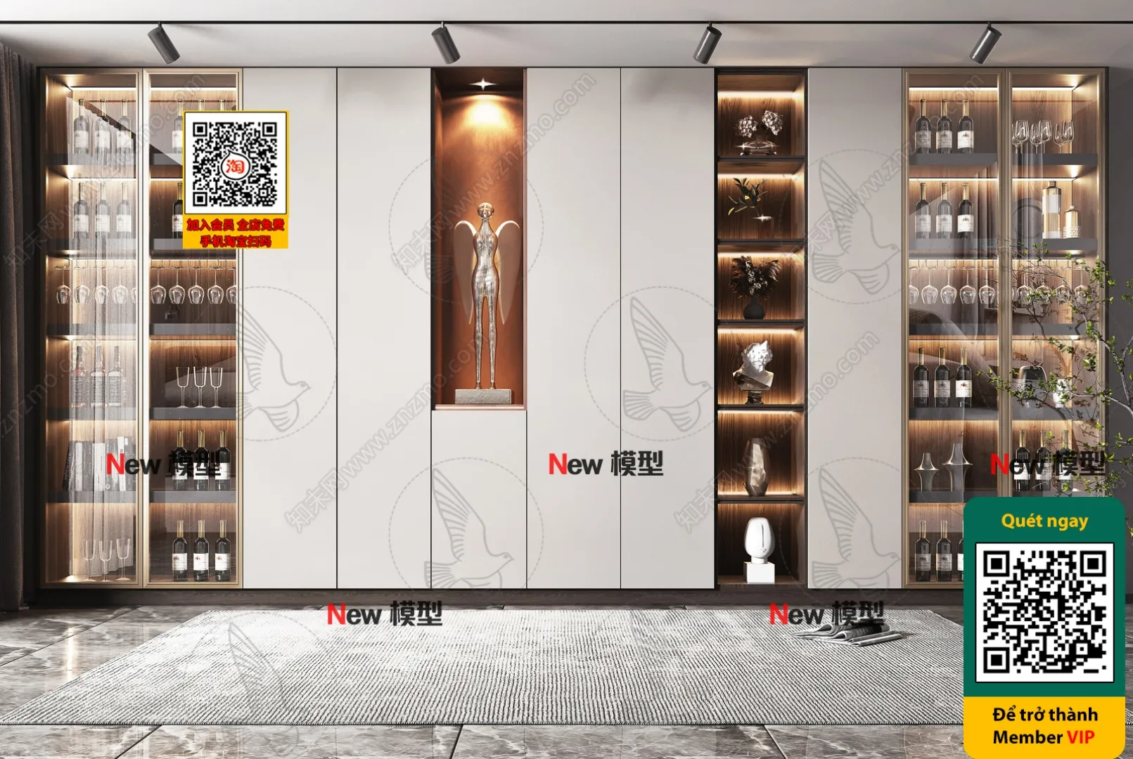 DECOR HELPER - INTERIOR - WINE SHOP - VRAY / CORONA - 3D MODEL - 6182