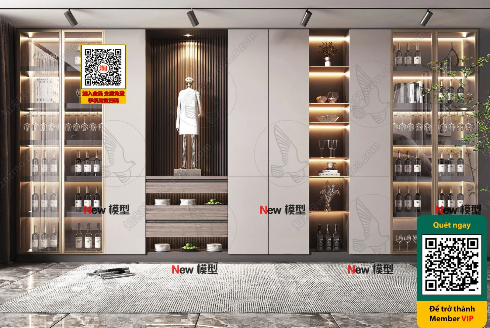 DECOR HELPER - INTERIOR - WINE SHOP - VRAY / CORONA - 3D MODEL - 6183