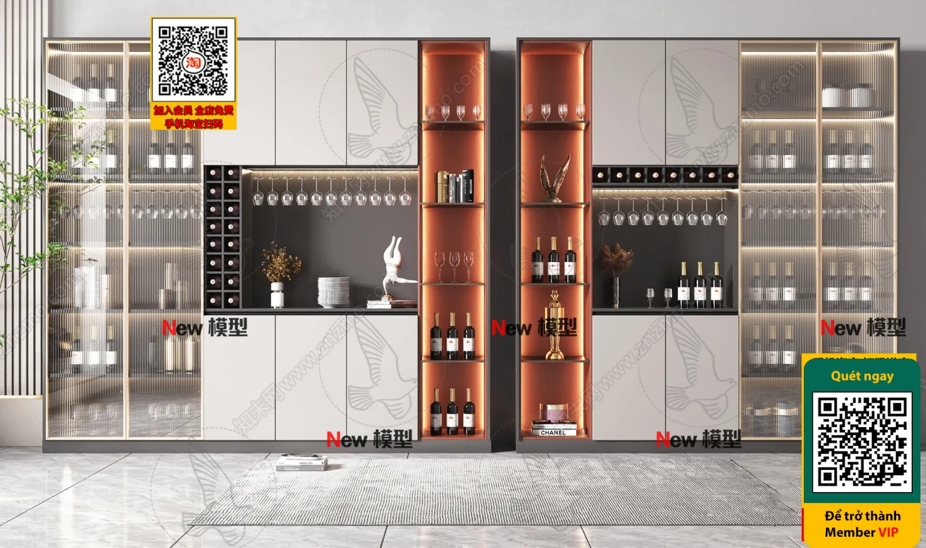 DECOR HELPER - INTERIOR - WINE SHOP - VRAY / CORONA - 3D MODEL - 6185