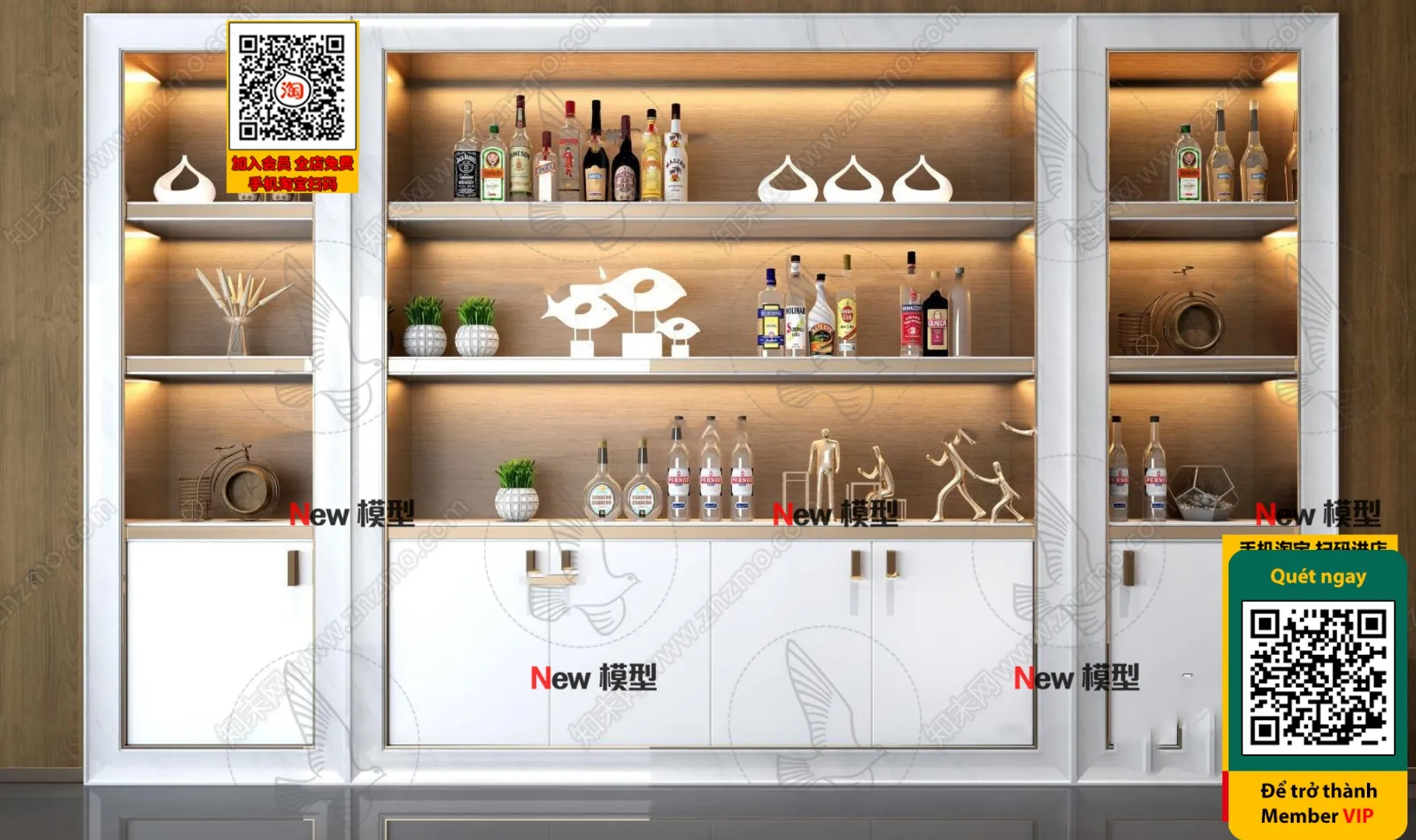 DECOR HELPER - INTERIOR - WINE SHOP - VRAY / CORONA - 3D MODEL - 6188